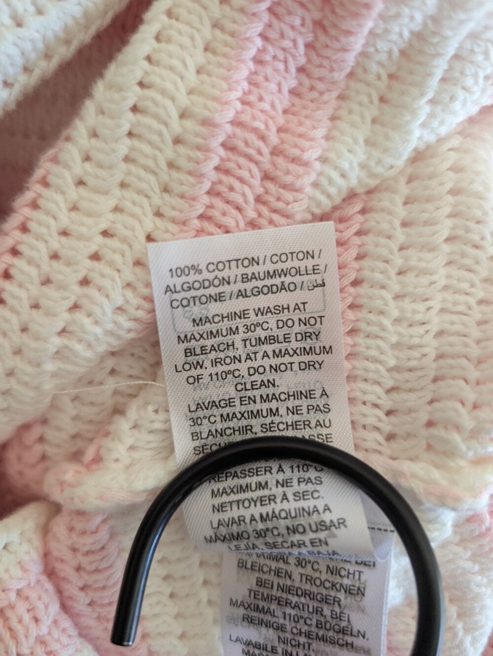 Edikted Womens M/L Aerin Oversized Sweater NWT 100% Cotton Pink White Striped - Picture 7 of 8